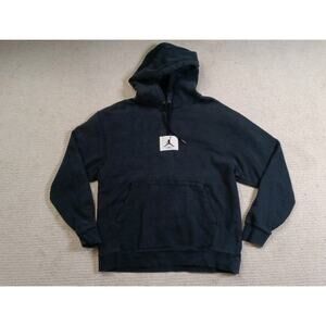 Jordan Flight Patch Hoodie Sweatshit Mens Large Black with Minor Hole